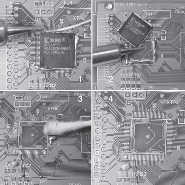Figure B-7: Four steps of chip removal by realloy method