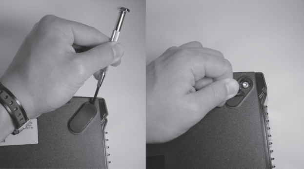 Figure 1-3: Removing a rubber foot.