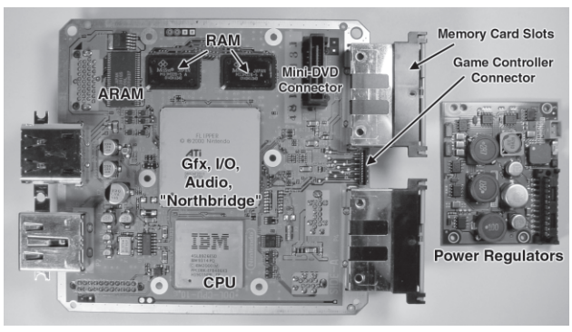 Figure 2-8: GameCube motherboard plus its power regulator card.